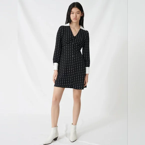 MAJE Randi Dotted Shirt Dress NWOT - Picture 1 of 10
